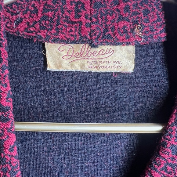 Delbau Vintage Suit Set Skirt Blazer Wool Red Black - Picture 7 of 12